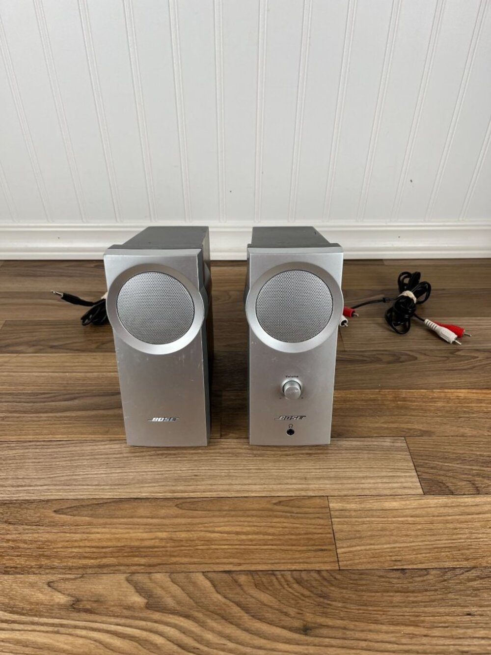 Bose Companion 2 Silver Black Multimedia Computer Speakers Works - No Power Cord